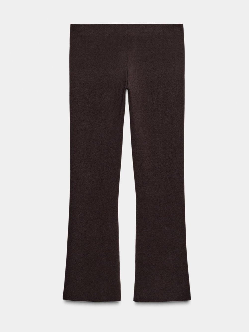 Zara NWT thick stretchy elastic waist  Brown Cropped Straight flare hem pants